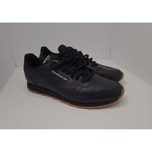 Reebok Classic Leather Men's Shoes Sneaker Size 14 Black/Gum Bottom GY0954